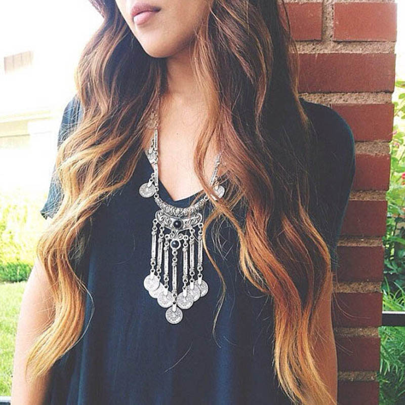 Ethnic Fashion Co In - LOVBEAFAS-Collier Long pour Femme, Bijoux de