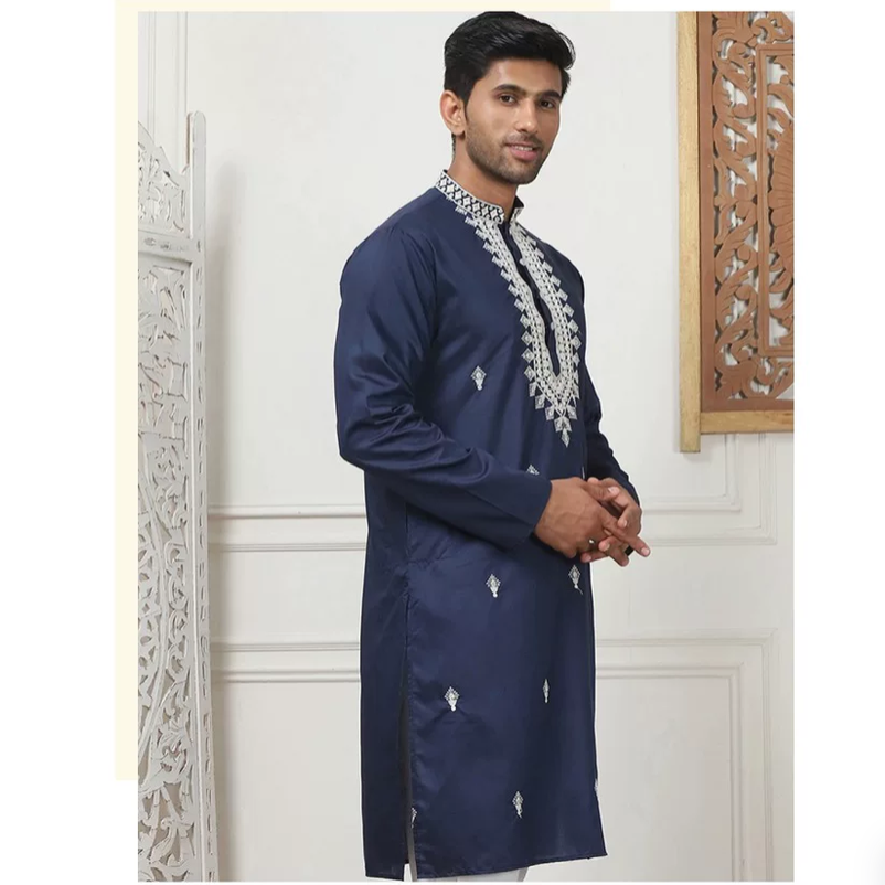 Kurta Men Cotton - Manteau fin pour hommes, style ethnique