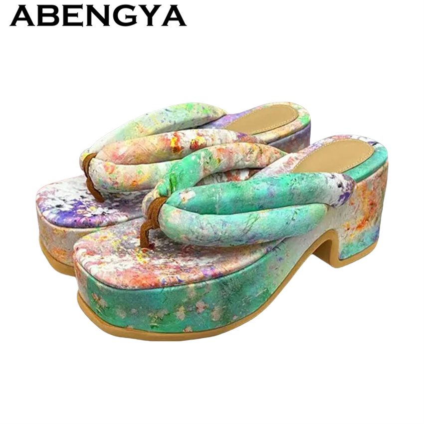 Ethnic Fashion Week - Nouvelles mules imprimées à plateforme épaisse