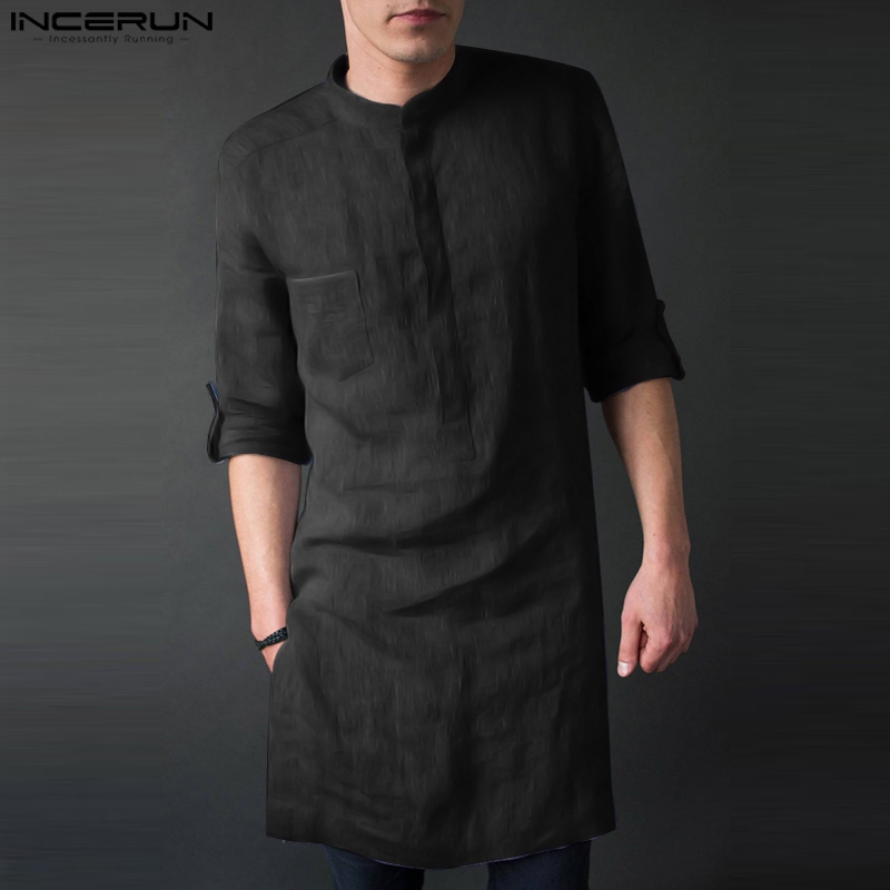 INCERUN-T-shirt à Manches sulf - Kurta Men Cotton avis et prix