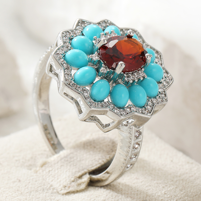 Bague florale brillante en tur - Ethnic Chic Fashion avis et prix