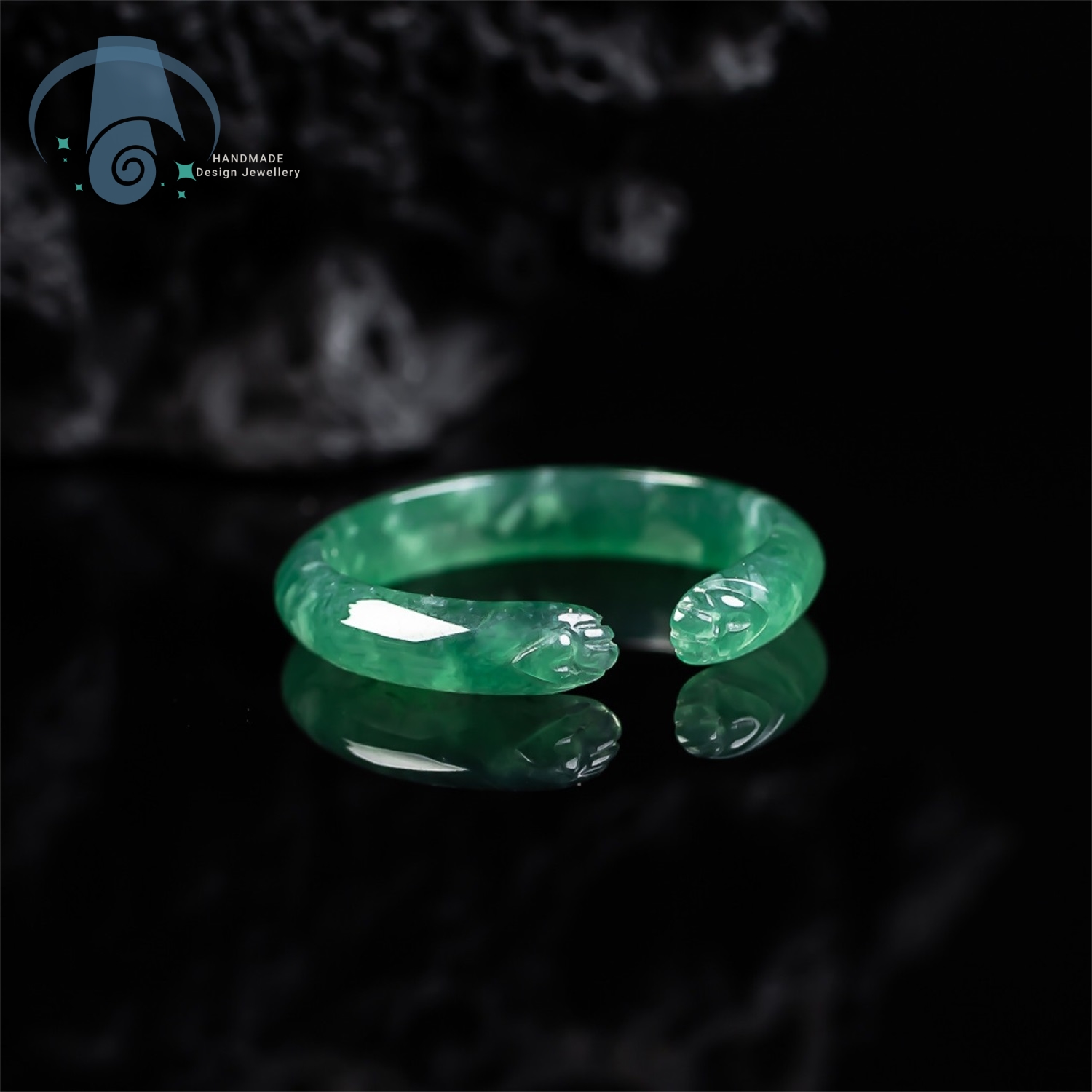 Bague Patte de Chat en Jade Bl - Ethnic Chic Fashion avis et prix